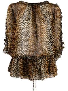 Dolce & Gabbana Pre-Owned блузка с леопардовым принтом 1990-х годов