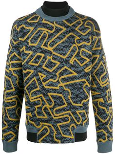 Ermenegildo Zegna джемпер вязки интарсия с многослойным воротником