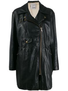 Moschino Pre-Owned пальто 1990-х годов с косой молнией
