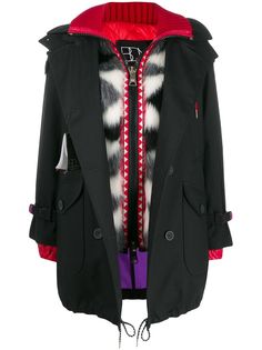 Bazar Deluxe пальто с контрастным капюшоном