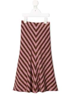 Caffe Dorzo полосатая юбка миди из ткани ламе