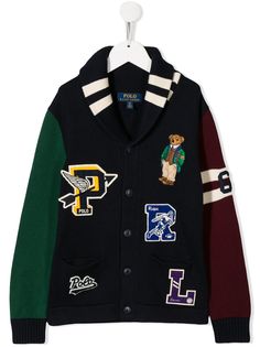 Ralph Lauren Kids кардиган Polo Bear в стиле колор-блок