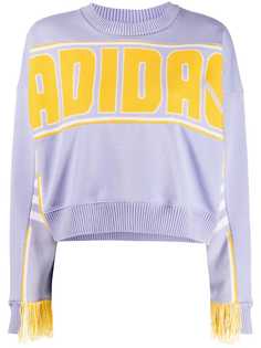 adidas укороченный джемпер вязки интарсия с логотипом