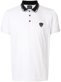 Ea7 Emporio Armani рубашка-поло в стиле колор-блок с логотипом