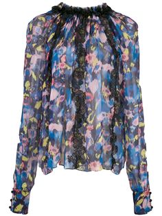 Jason Wu Collection полупрозрачная блузка с цветочным принтом
