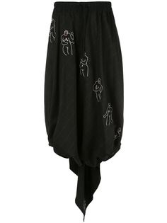 Bernhard Willhelm брюки асимметричного кроя с низким шаговым швом