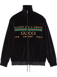 Gucci куртка-бомбер с вышитым логотипом