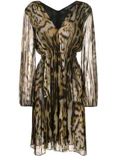 Antonelli приталенное платье миди с леопардовым принтом