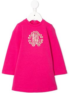 Roberto Cavalli Junior платье-толстовка с декорированным логотипом