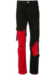 Raf Simons джинсы прямого кроя с эффектом потертости
