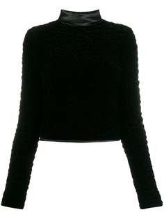 Saint Laurent фактурный бархатный топ