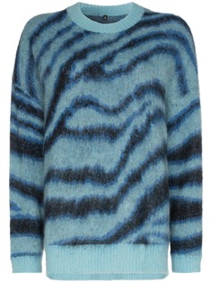 R13 джемпер оверсайз с зебровым узором