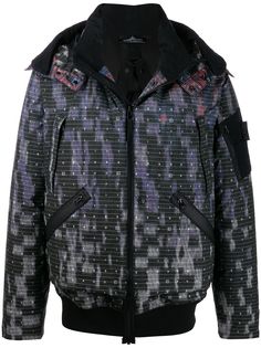 Stone Island Shadow Project пуховик с капюшоном и принтом