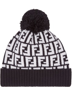 Fendi трикотажная шапка с логотипом FF