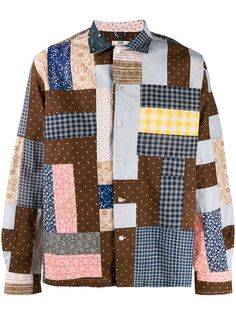 Bode longsleeved patchwork shirt