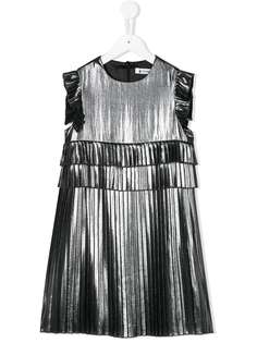 Dondup Kids плиссированное платье с эффектом металлик