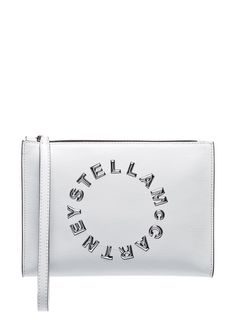 Stella McCartney лакированный клатч из искусственной кожи с логотипом