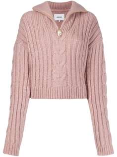 Nanushka укороченный джемпер фактурной вязки