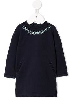 Emporio Armani Kids платье с длинным рукавами и логотипом