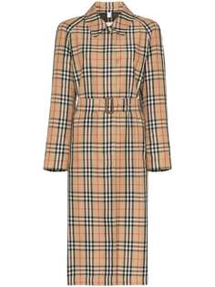 Burberry belted vintage check trench coat