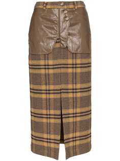 Rejina Pyo юбка миди в клетку с контрастными вставками