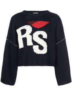 Raf Simons укороченный джемпер вязки интарсия