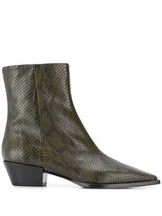 Aeyde Ruby snake print ankle boots