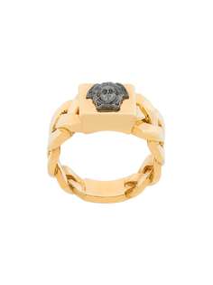 Versace кольцо с контрастной вставкой Medusa
