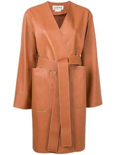 Loewe пальто с контрастной строчкой