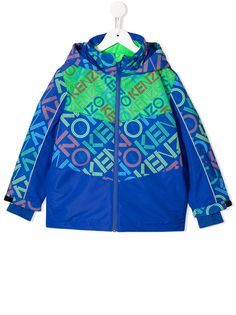 Kenzo Kids лыжная куртка с логотипом и капюшоном