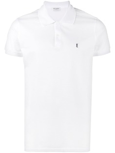 Saint Laurent рубашка-поло с вышитым логотипом