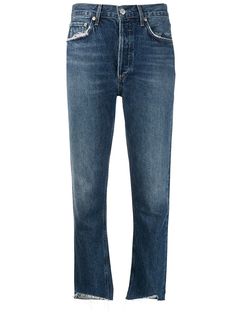 AGOLDE укороченные джинсы с необработанными краями