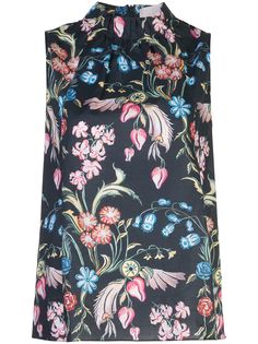 Peter Pilotto топ с цветочным принтом и высоким воротником