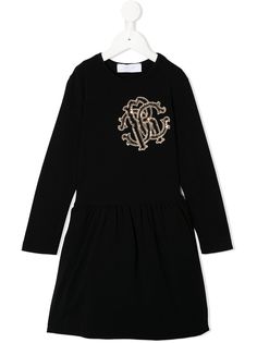 Roberto Cavalli Junior платье с приспущенной талией и длинными рукавами