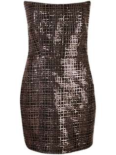 Michelle Mason платье мини с без бретелей пайетками