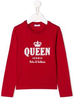 Dolce & Gabbana Kids футболка с принтом Queen