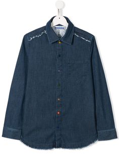 Jacob Cohen Junior джинсовая рубашка с бахромой