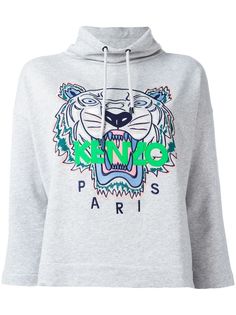 Kenzo укороченная толстовка с капюшоном Tiger