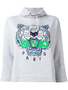 Kenzo укороченная толстовка с капюшоном Tiger