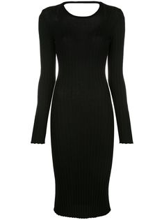 Nude платье миди в рубчик