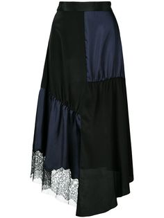 Tibi юбка асимметричного кроя в технике пэчворк