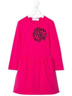 Roberto Cavalli Junior платье с приспущенной талией и длинными рукавами