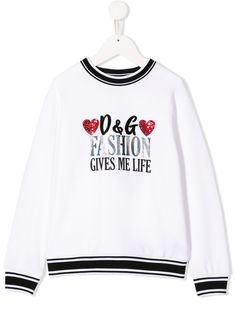 Dolce & Gabbana Kids толстовка с принтом Fashion Gives Me Life