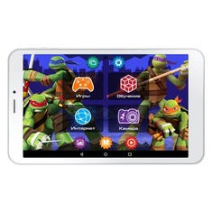 Детский планшет TURBO TurboKids Черепашки-ниндзя 8Gb, Wi-Fi, 3G, Android 6.0, белый [рт00020469]