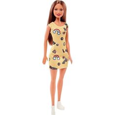Кукла Barbie Стиль Желтое платье с радугой 29 см