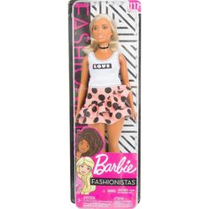 Кукла Barbie Игра с модой Юбка в горох белый топ