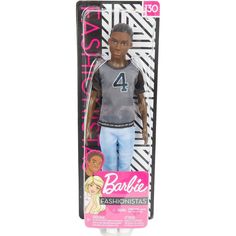 Кукла Barbie Игра с модой Голубые джинсы серая футболка