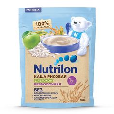Каша Nutrilon безмолочная рисовая с яблоком с 4 месяцев 180 г