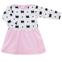 Платье Котмаркот Счастливый котенок, цвет: белый/розовый