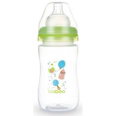Бутылочка Baboo с широкой силиконовой соской Baby Shower полипропилен, 230 мл
